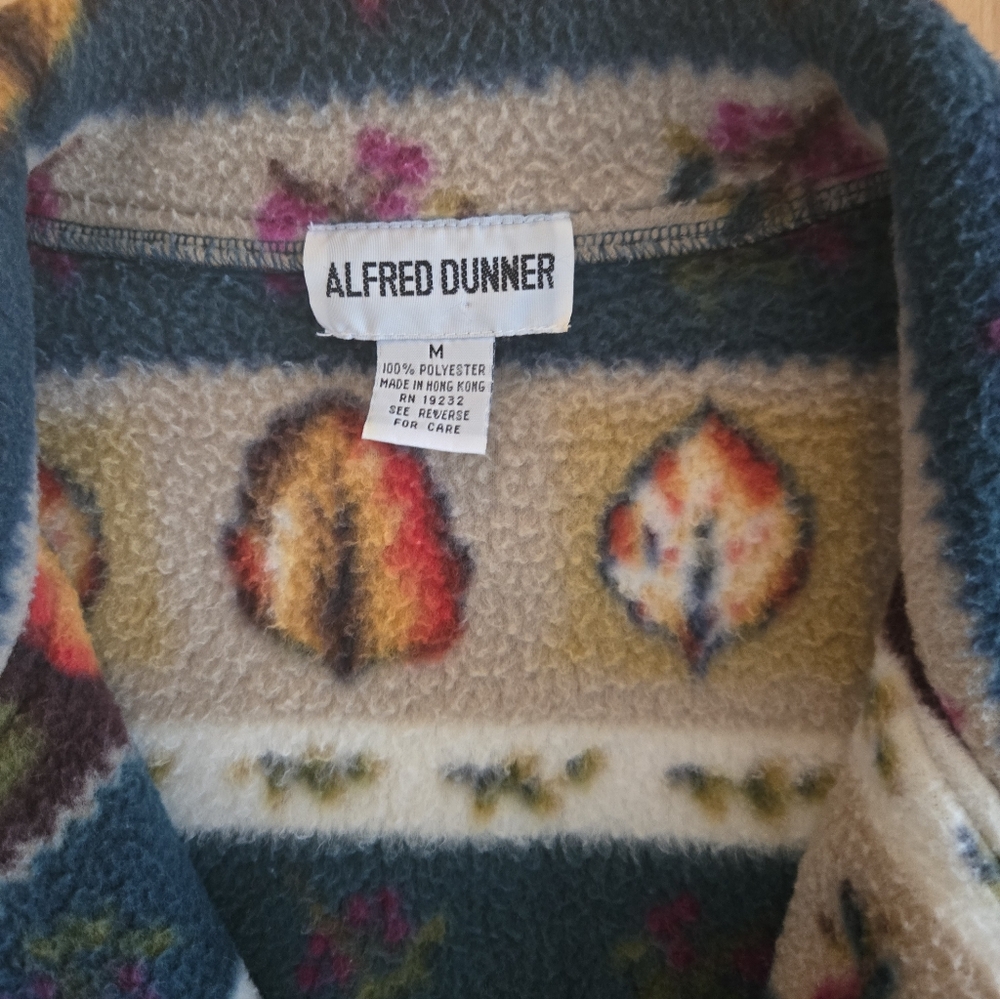 Alfred Dunner Multicolor Patterned Leaf Zip Up Fl… - image 3